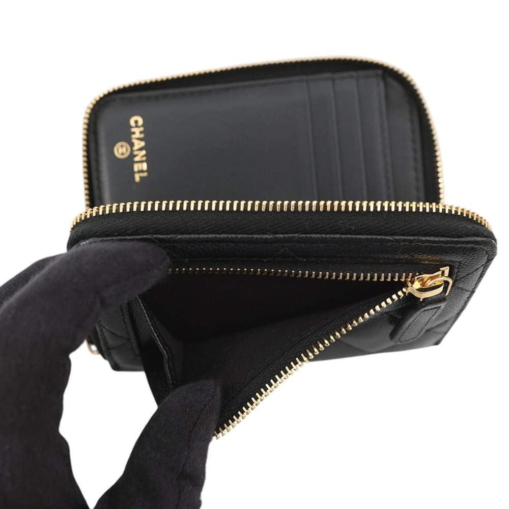CHANEL Black Caviar Leather Logo Wallet - Picture 6 of 14